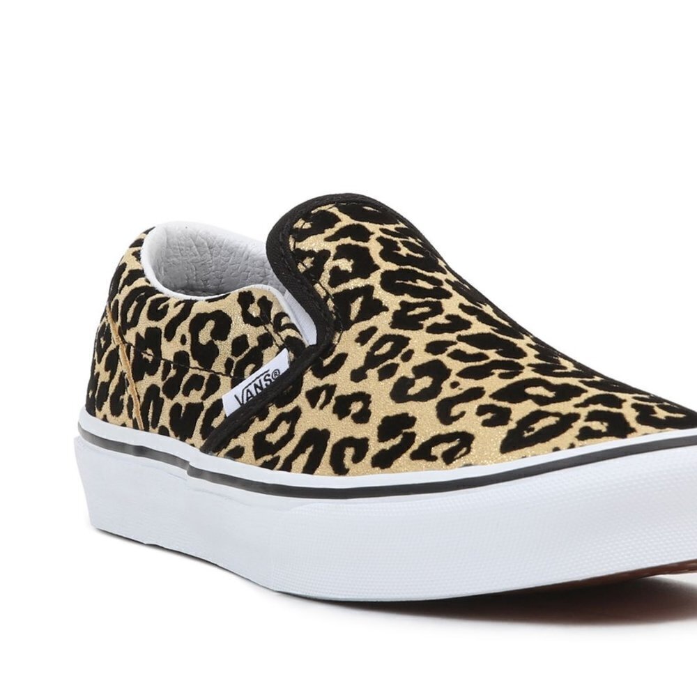 VANS KIDS FLOCKED LEOPARD CLASSIC SLIP-ON SHOES- UNISEX - Picture 16 of 16